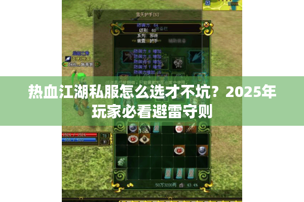 热血江湖私服怎么选才不坑？2025年玩家必看避雷守则