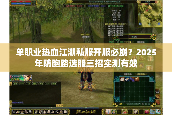 单职业热血江湖私服开服必崩？2025年防跑路选服三招实测有效