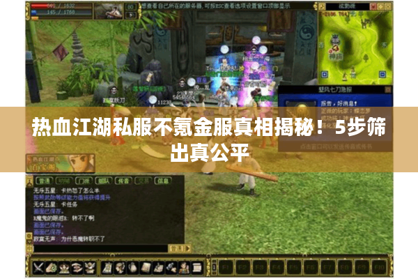 热血江湖私服不氪金服真相揭秘！5步筛出真公平