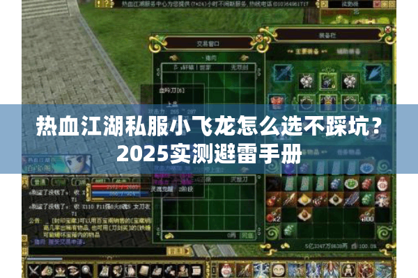热血江湖私服小飞龙怎么选不踩坑？2025实测避雷手册