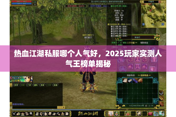 热血江湖私服哪个人气好，2025玩家实测人气王榜单揭秘