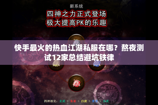 快手最火的热血江湖私服在哪？熬夜测试12家总结避坑铁律