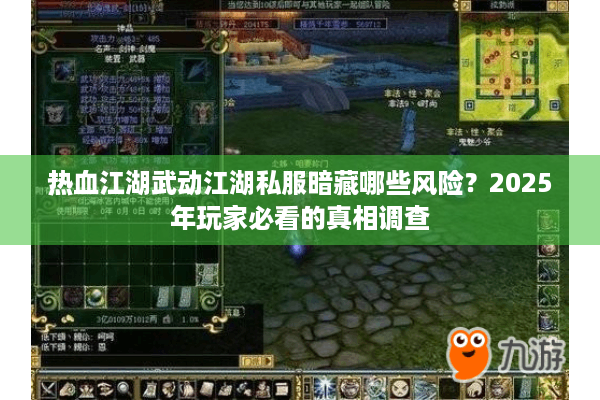 热血江湖武动江湖私服暗藏哪些风险？2025年玩家必看的真相调查